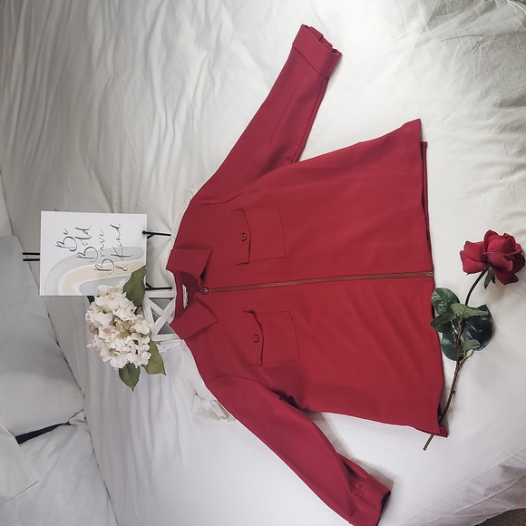 Allison Daley Red Blazer Elegant Wear Office Wear Career Minimalist - Picture 10 of 15